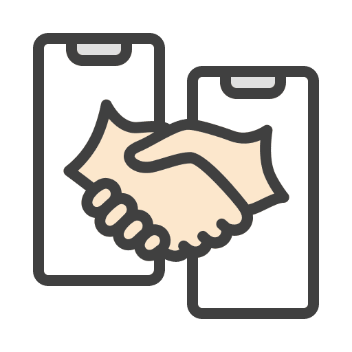Agreement remote commerce and shopping partnership handshake icon