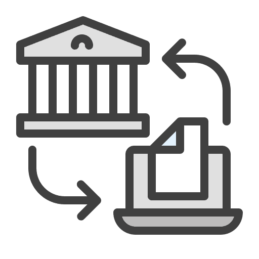 Bank goverment online document icon