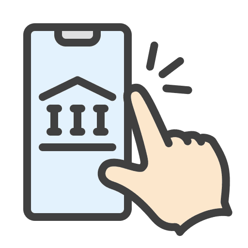 Banking commerce and shopping online tap icon