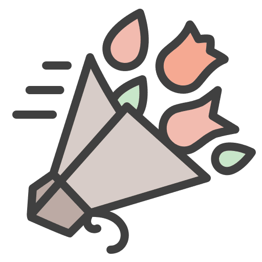 Bouquet flower shipping and delivery love and romance icon