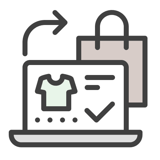 Buy laptop marketing clothes icon