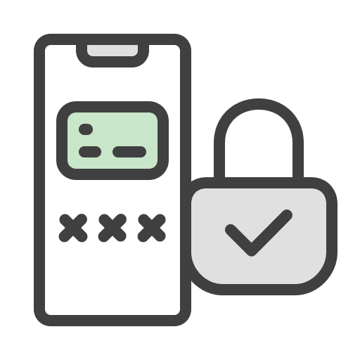 Card secure payment commerce and shopping app icon