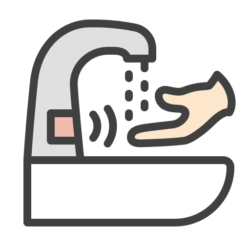 Hand wash touchless faucet motion sensor icon