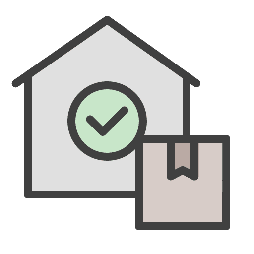 Home door to door shipping and delivery cargo icon