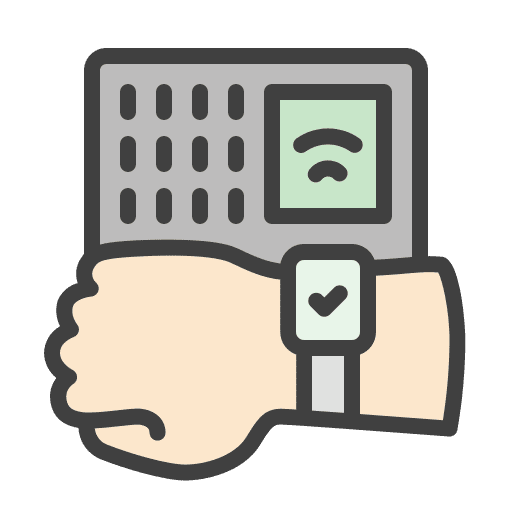 Smartwatch pos terminal payment commerce and shopping icon