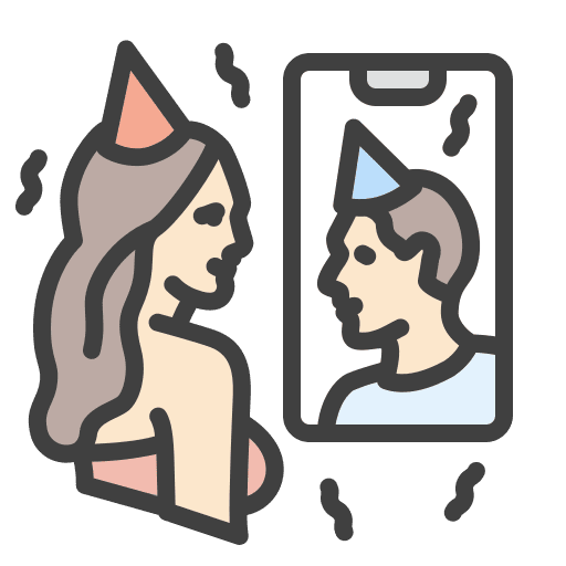 Celebration talk virtual party icon