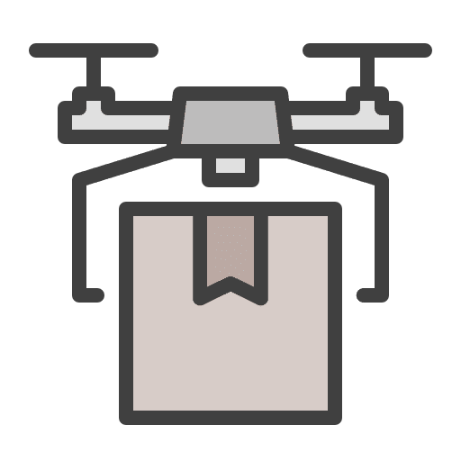 Drone delivery shipping and delivery parcel drone delivery icon