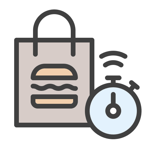 Food delivery shipping and delivery burger food delivery icon