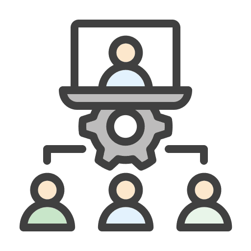 Management work remote networking icon