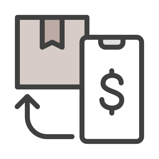 Mobile shipping and delivery payment purchase icon