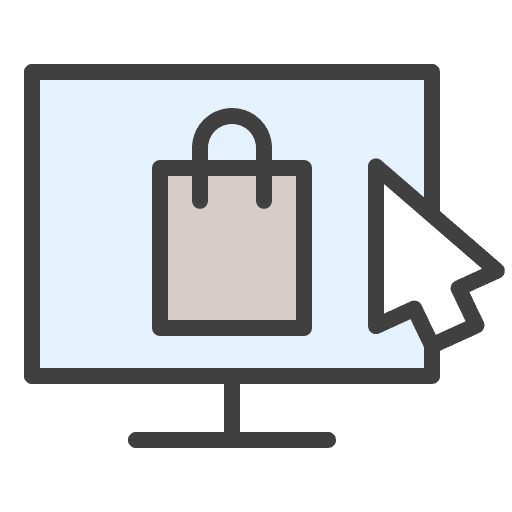 Monitor commerce and shopping market internet icon