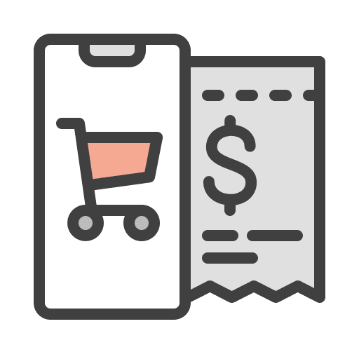 Paid paid receipt mobile payment icon
