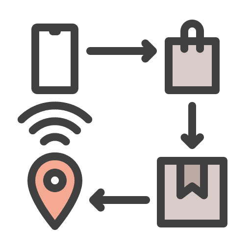 Path shipping and delivery shopping delivery icon