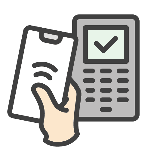 Pay commerce and shopping nfc mobile icon