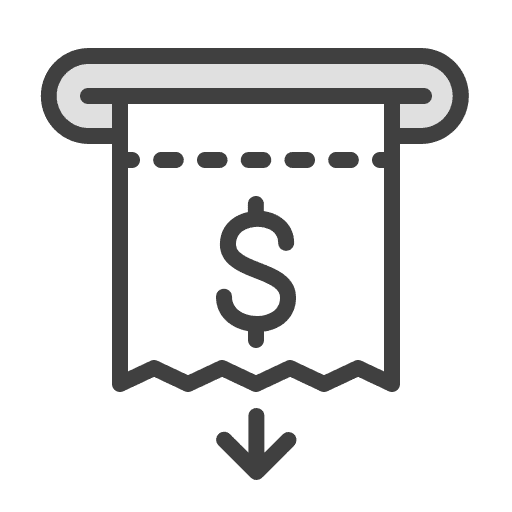 Receipt payment atm invoice icon