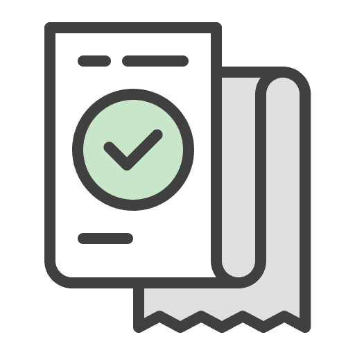 Receipt payment document atm icon