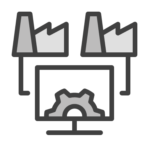 Remote teleworking gear industry icon