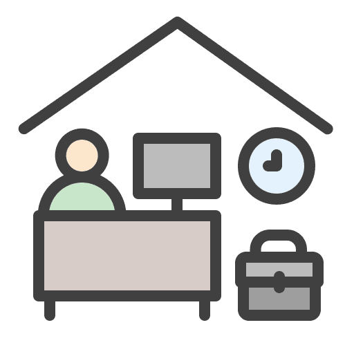 Remote work stay home work from home icon
