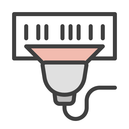 Scan electronics commerce and shopping scan icon