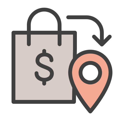 Shopping map point map pointer shipping icon