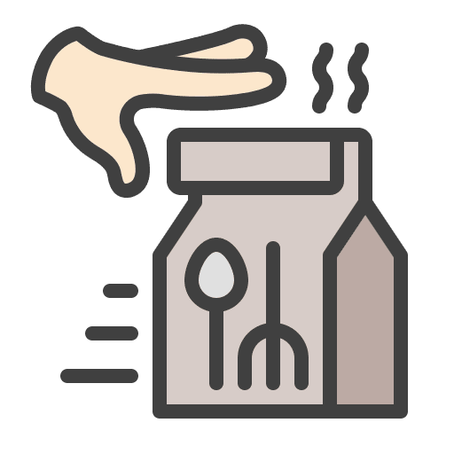 Take away hot food take food delivery icon