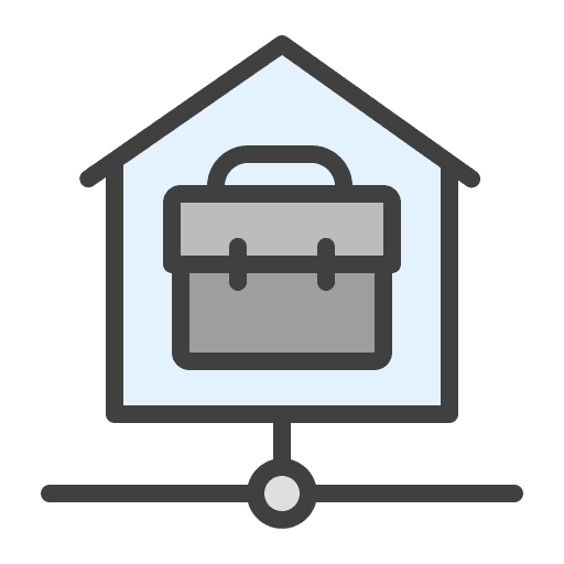 Teleworking professions and jobs briefcase work from home icon