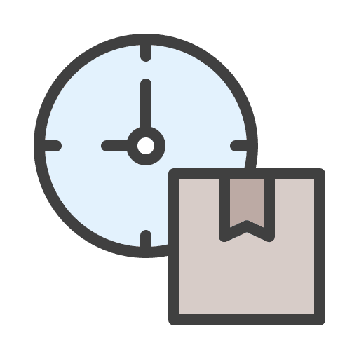 Time transportation cargo delivery icon