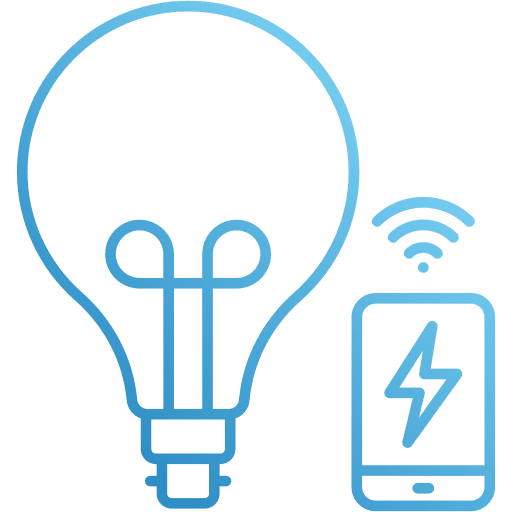 Smart bulb wireless connection electricity electronics icon Smart bulb wireless connection electricity electronics icon