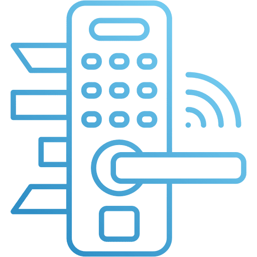 Smart door security electronics door knob icon Smart door security electronics door knob icon