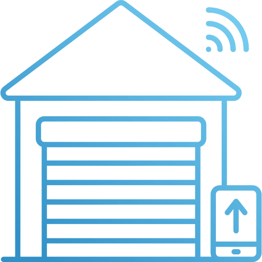 Smart garage automatic smartphone smart house icon Smart garage automatic smartphone smart house icon