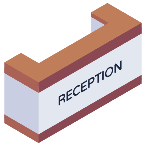 Reception hotel desk reception icon