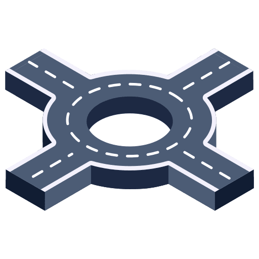 Roundabout architecture and city transportation roundabout icon