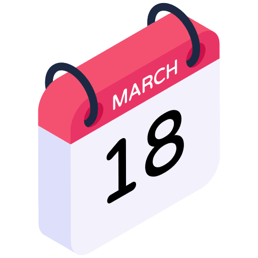 Calendar time and date 18 calendar icon