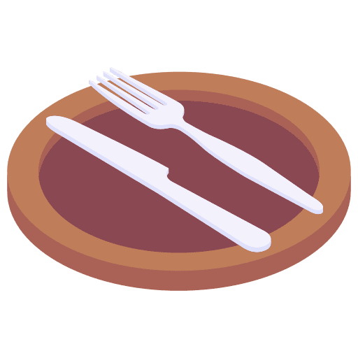 Cutlery plate restaurant fork icon