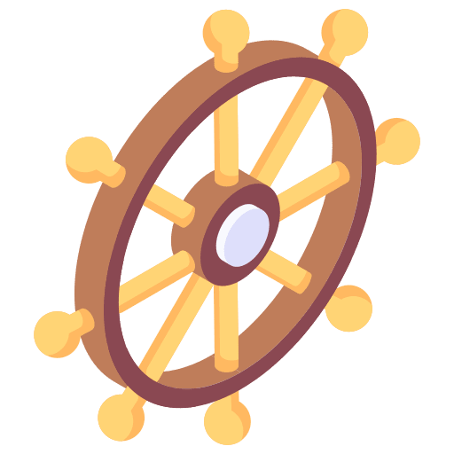 Ship wheel helm rudder steering wheel icon