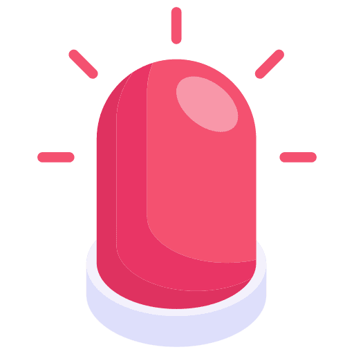 Siren emergency danger flashlight icon
