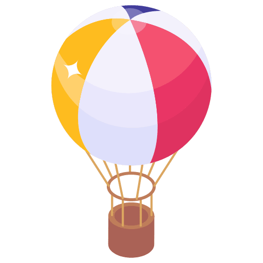 Hot air balloon adventure flight travel icon