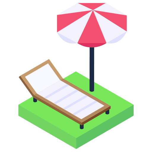 Sunbed holidays beach sunbed icon