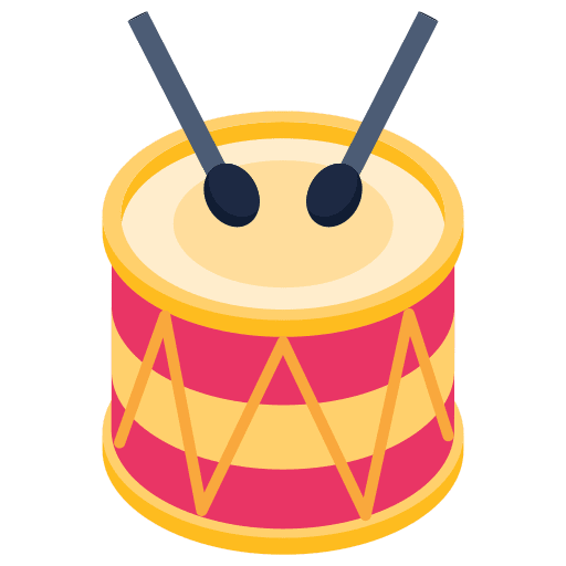 Drum drumstick percussion instrument drum icon