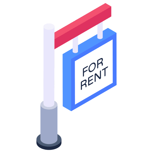 For rent commerce hanging commercial icon