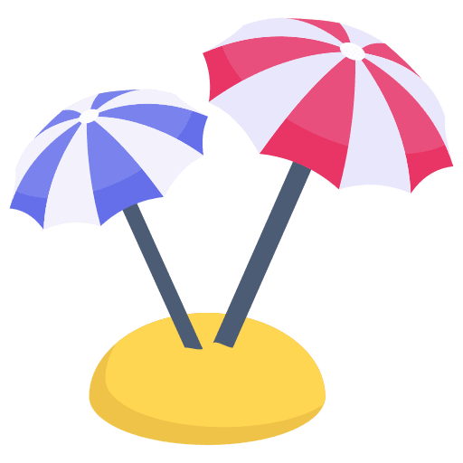 Umbrella parasol summer beach icon