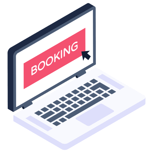 Online booking commerce and shopping computer ecommerce icon
