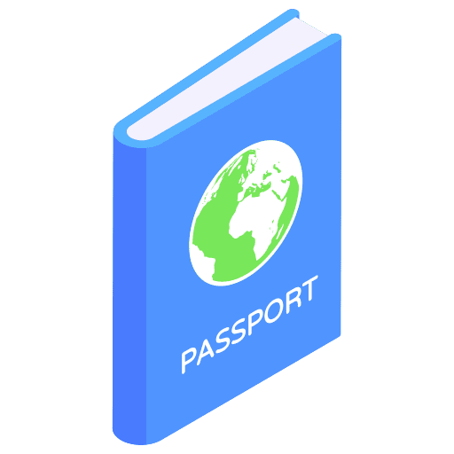 Passport document identification technology icon