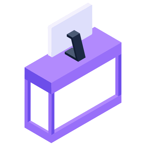 Front desk hotel check in professions and jobs icon
