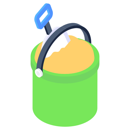Sand bucket summer sand bucket kid and baby icon