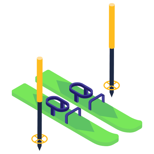 Skiing sports and competition equipment skiing icon