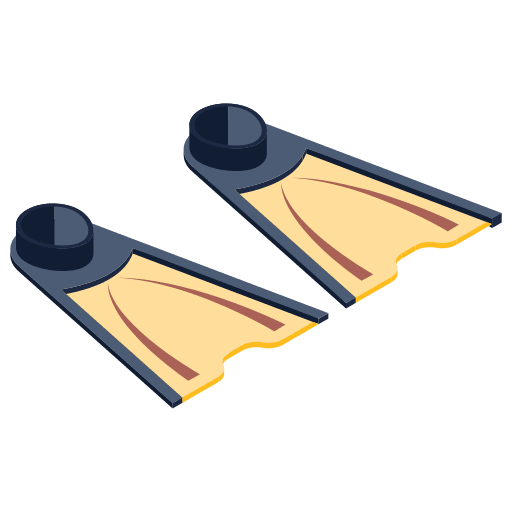 Flippers swimming diving fins icon