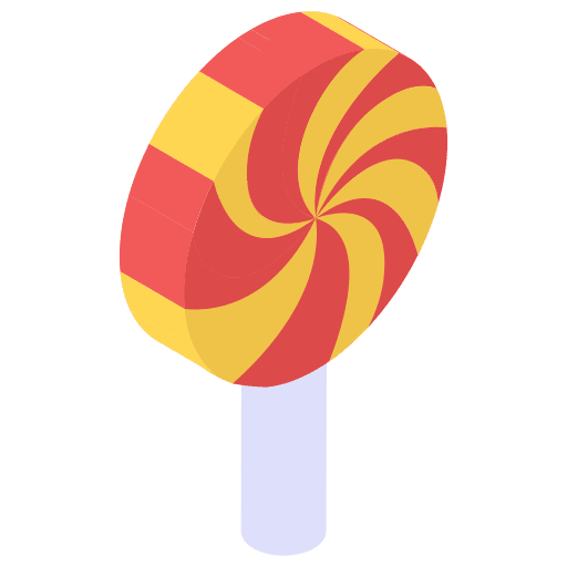 Sweet food and restaurant spinning spiral icon