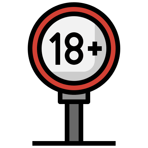 Age limit forbidden +18 signaling icon