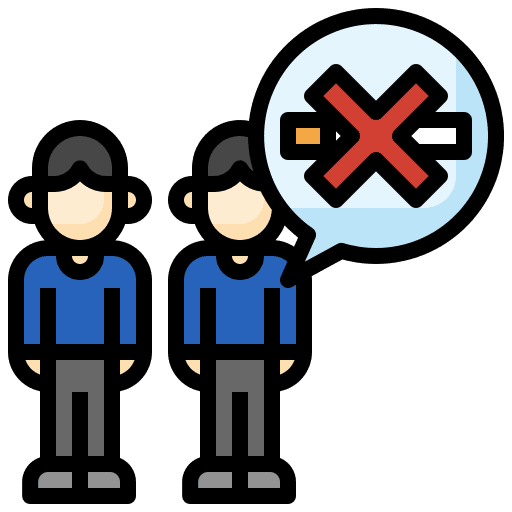 Group people gathering no smoking icon